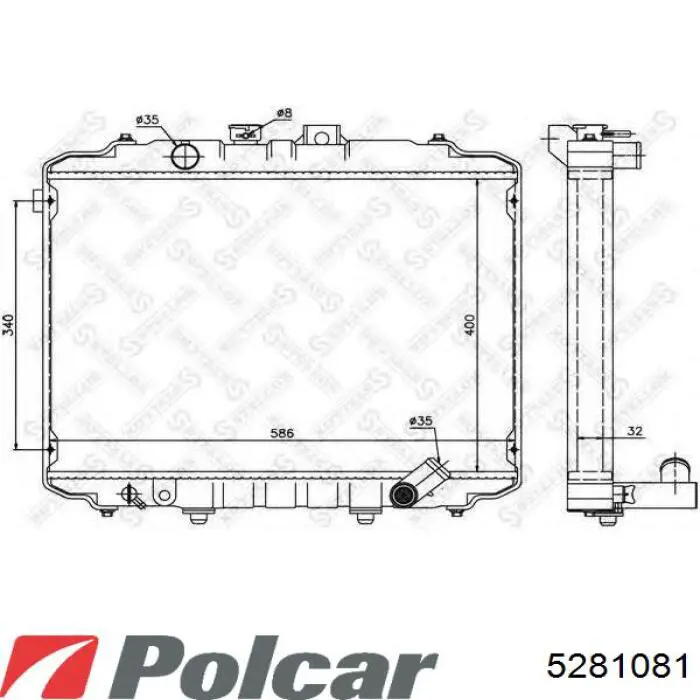 Радіатор охолодження двигуна 5281081 Polcar