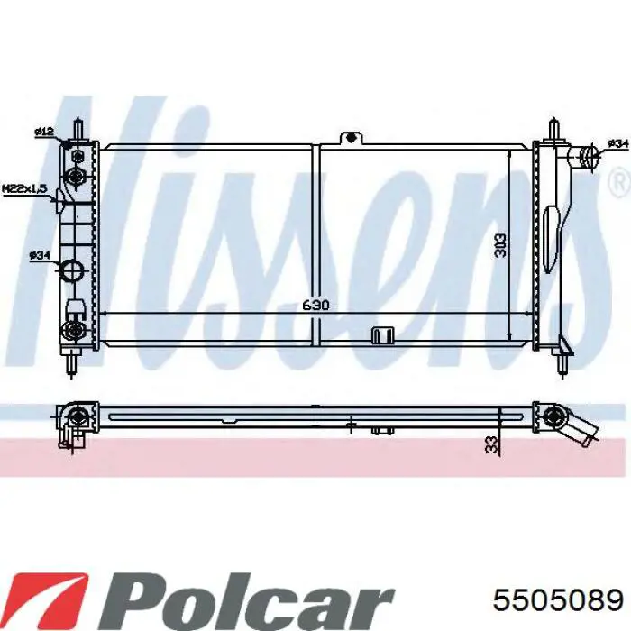 Радіатор основний Polcar 5505089 ціна, від 36.32 USD