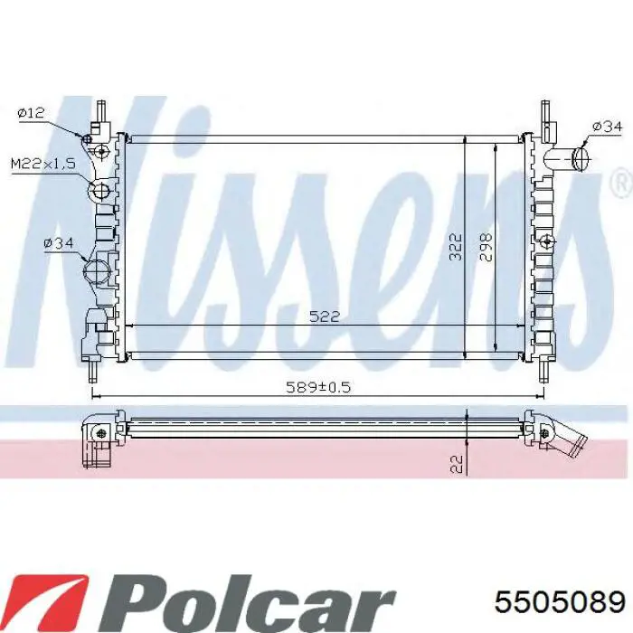 5505089 Polcar радіатор охолодження двигуна