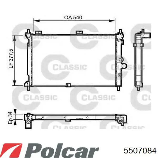 5507084 Polcar радіатор охолодження двигуна