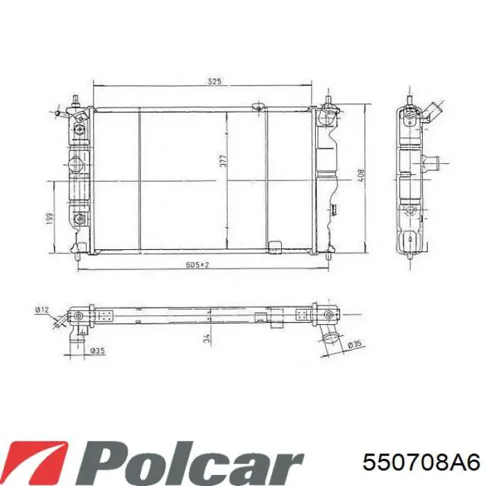 Радіатор 550708A6 Polcar