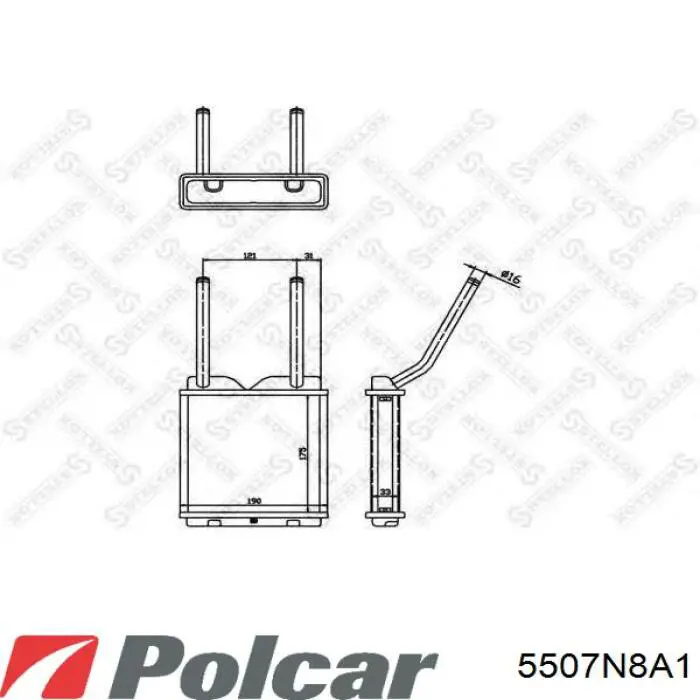 5507N8A1 Polcar Радіатор опалювача салону