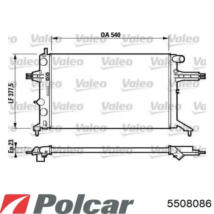 5508086 Polcar Радіатор охолодження двигуна