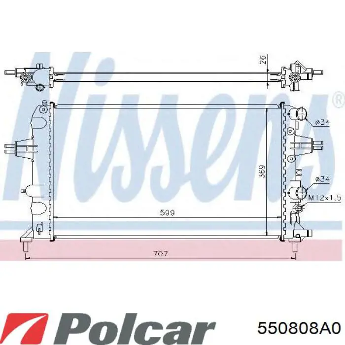 Радіатор 550808A0 Polcar