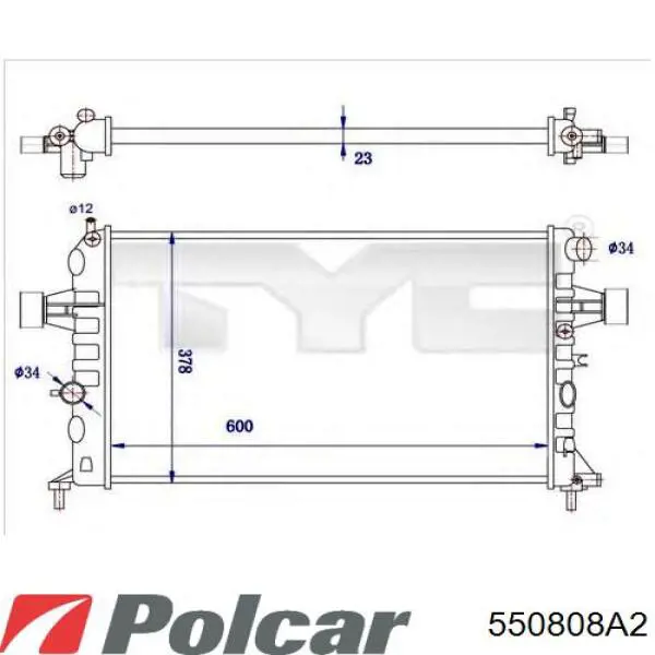 550808A2 Polcar Радіатор охолодження двигуна