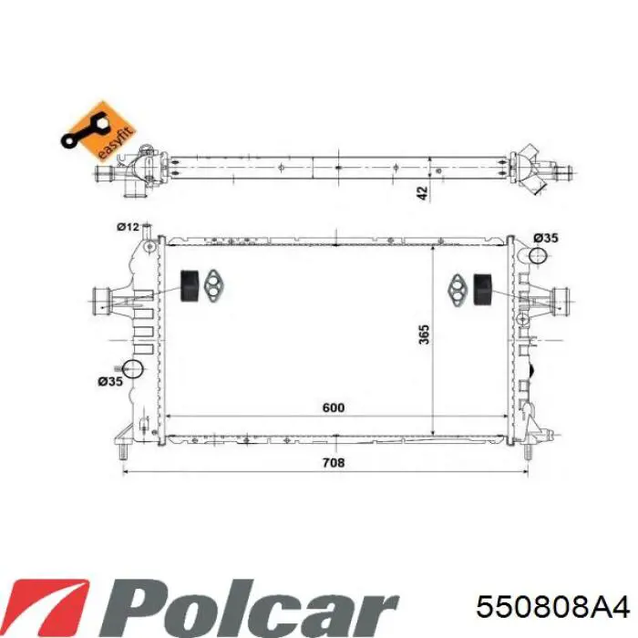 550808A4 Polcar Радіатор охолодження двигуна