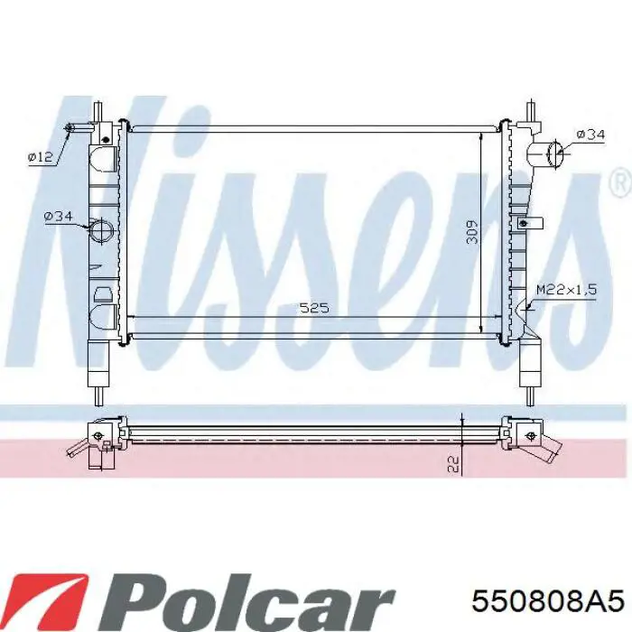 Купити 550808A5 Polcar Радіатор двигуна