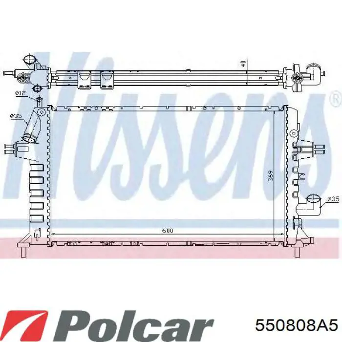 Радіатор основний Polcar 550808A5 ціна, від 58.13 USD