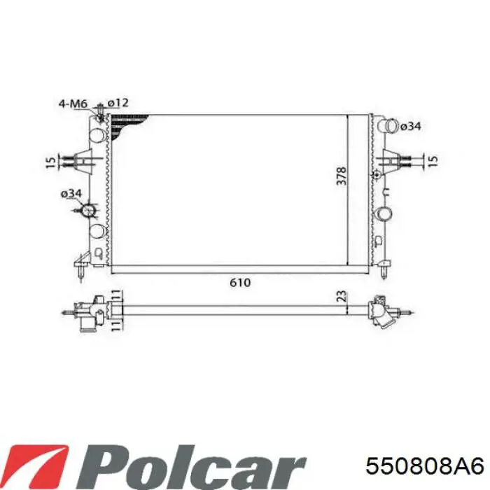 Купити 550808A6 Polcar Радіатор двигуна