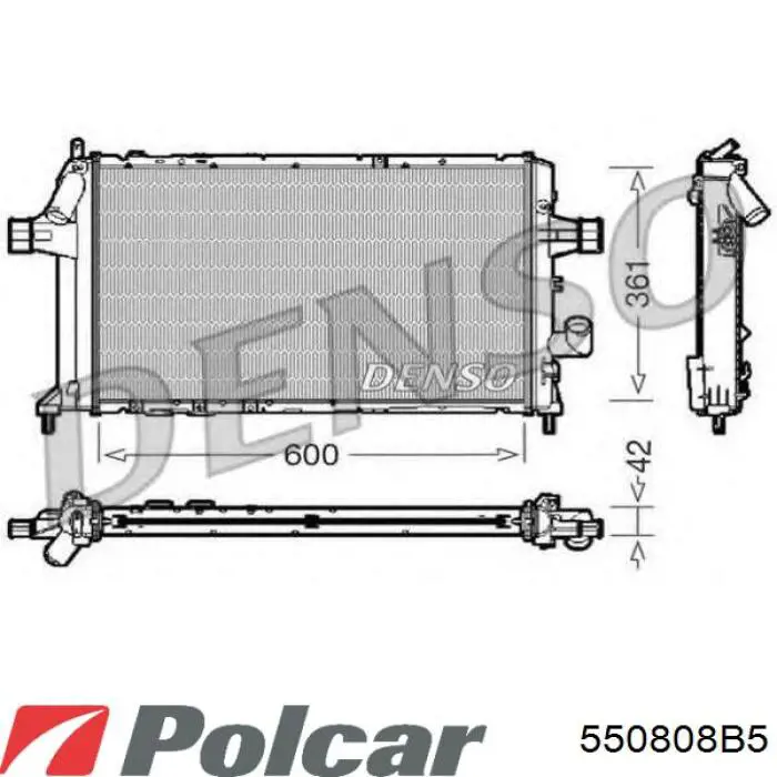 Радіатор основний Polcar 550808B5 ціна, від 69.10 USD
