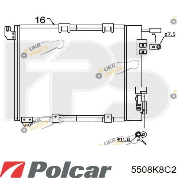 Конденсатор кондиціонера Polcar 5508K8C2 ціна, від 55.01 USD
