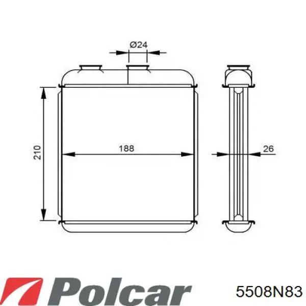 5508N83 Polcar Радіатор опалювача салону