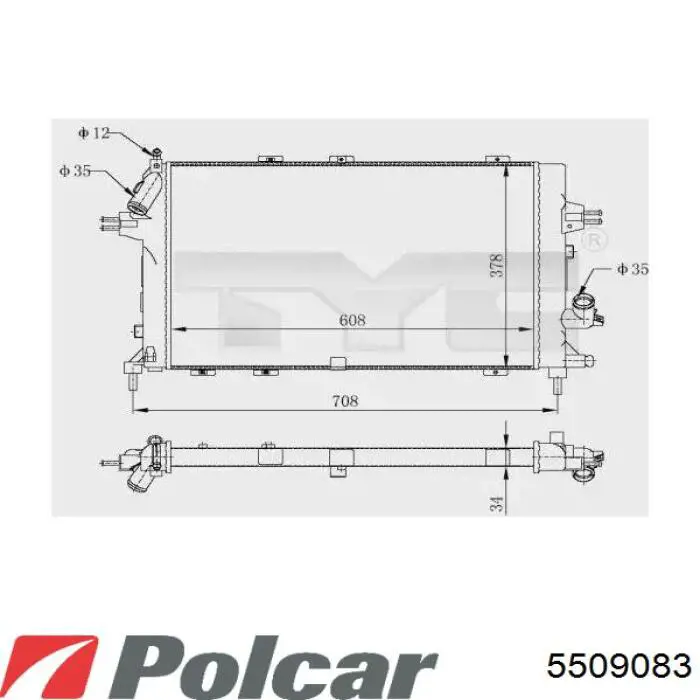 5509083 Polcar Радіатор охолодження двигуна