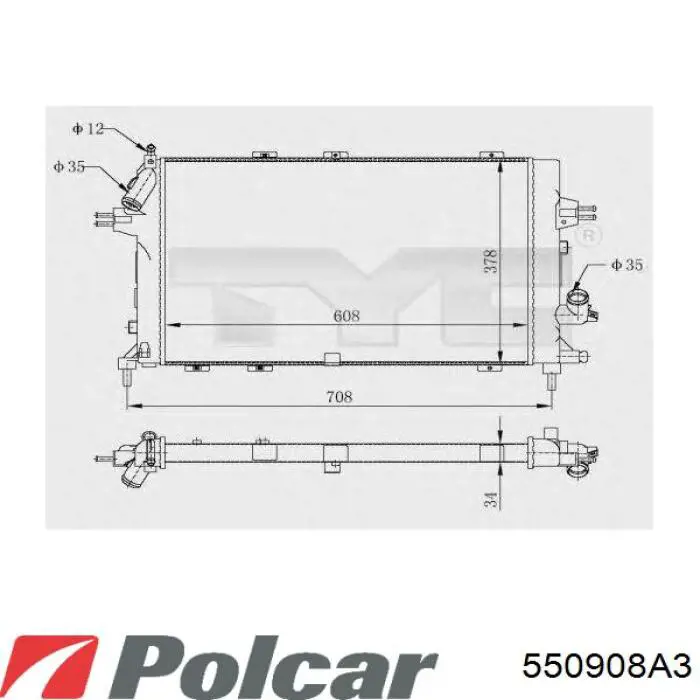Купити 550908A3 Polcar Радіатор двигуна
