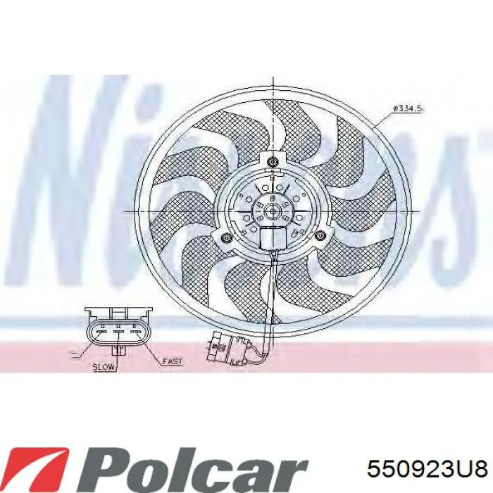 Вентилятор охолодження радіатора 550923U8 Polcar