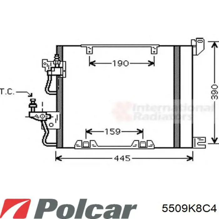 Радіатор кондиціонера 5509K8C4 Polcar