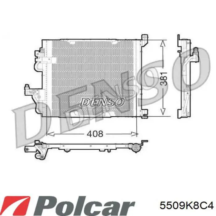 Радіатор кондиціонера 5509K8C4 Polcar