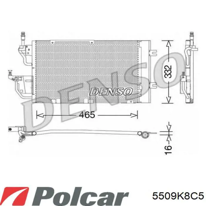 Радіатор кондиціонера 5509K8C5 Polcar