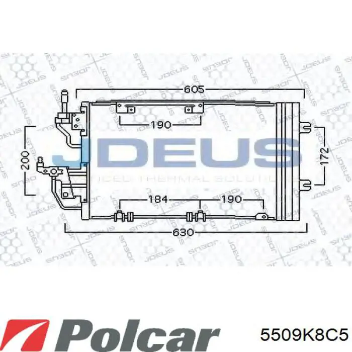 Радіатор кондиціонера 5509K8C5 Polcar