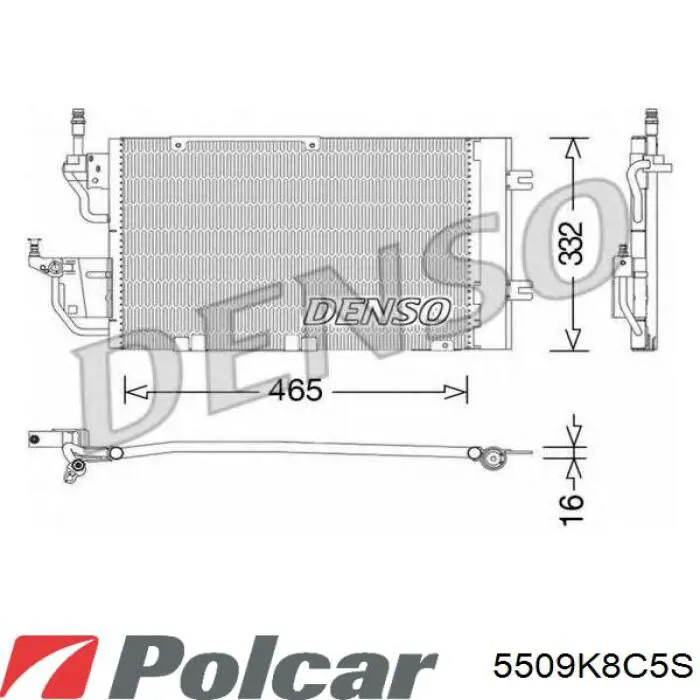 Конденсатор кондиціонера Polcar 5509K8C5S ціна, від 84.17 USD