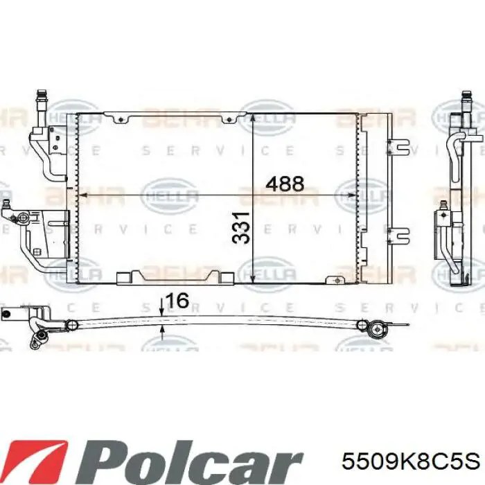 Купити 5509K8C5S Polcar Радіатор системи охолодження кондиціонера