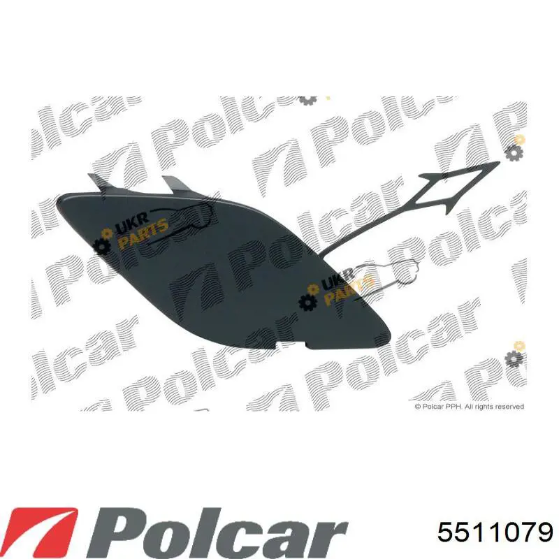 5511079 Polcar Заглушка бампера буксирувального гака, передня