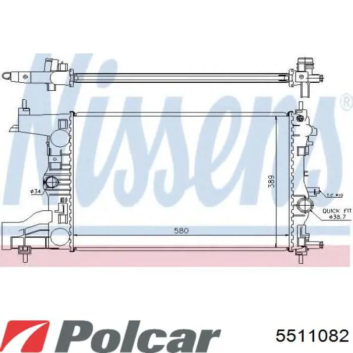 5511082 Polcar радіатор охолодження двигуна