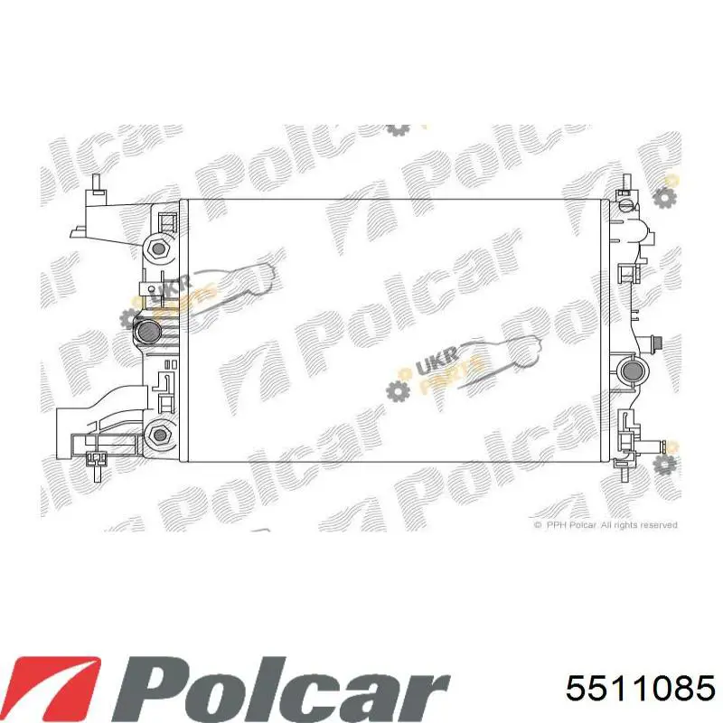 Радіатор основний Polcar 5511085 ціна, від 57.04 USD