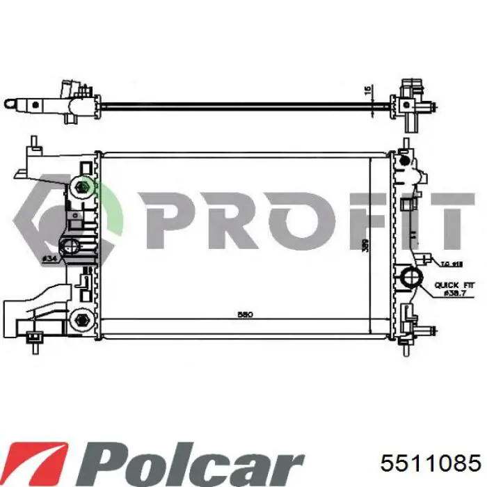 Купити 5511085 Polcar Радіатор двигуна