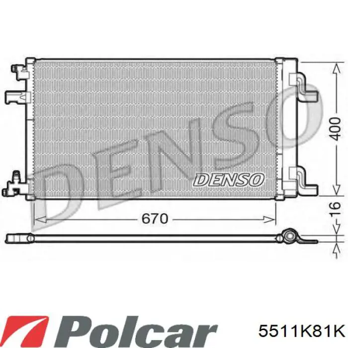 Радіатор кондиціонера 5511K81K Polcar