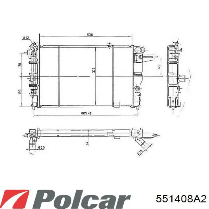 551408A2 Polcar Радіатор охолодження двигуна