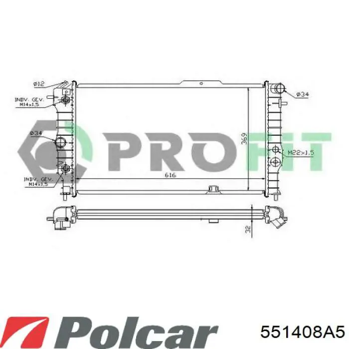 600948 Hart Радіатор охолодження двигуна