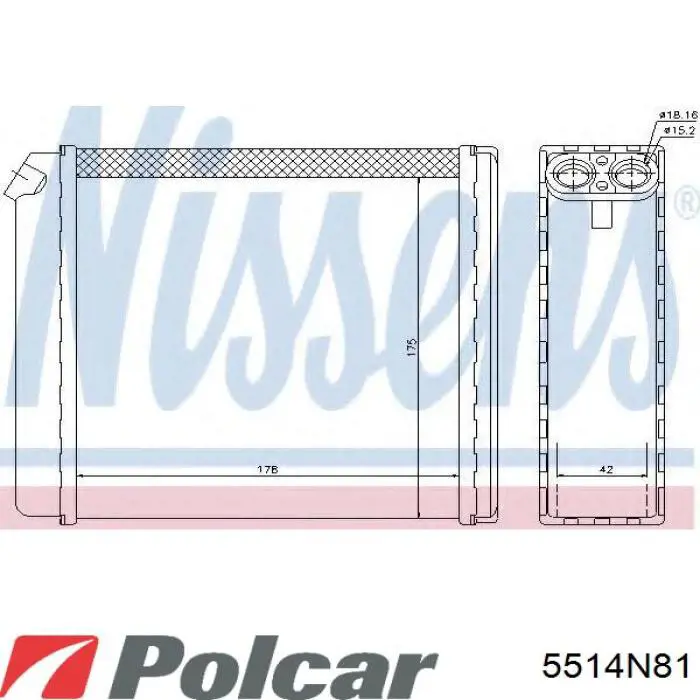 Радіатор пічки 5514N81 Polcar
