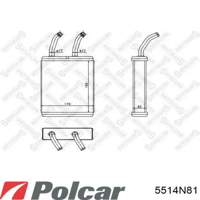 Радіатор обігрівача Polcar 5514N81