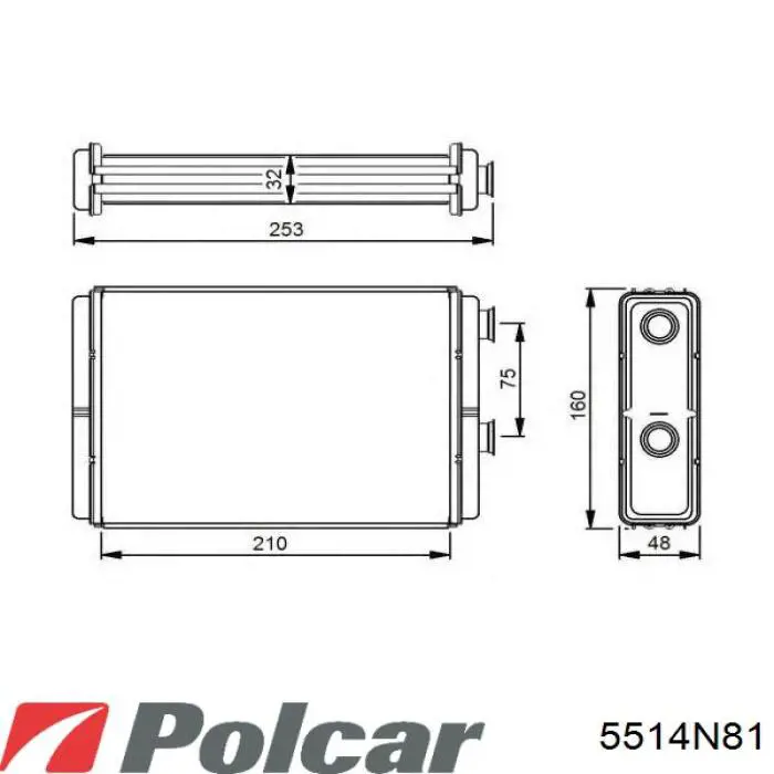 5514N81 Polcar Радіатор опалювача салону