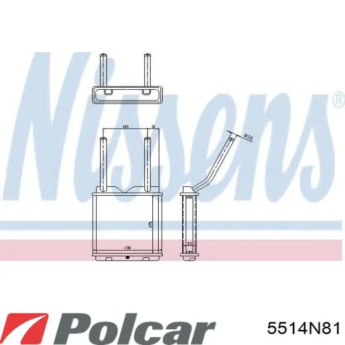 Радіатор пічки (обігрівача) Polcar 5514N81 ціна, від 25.11 USD