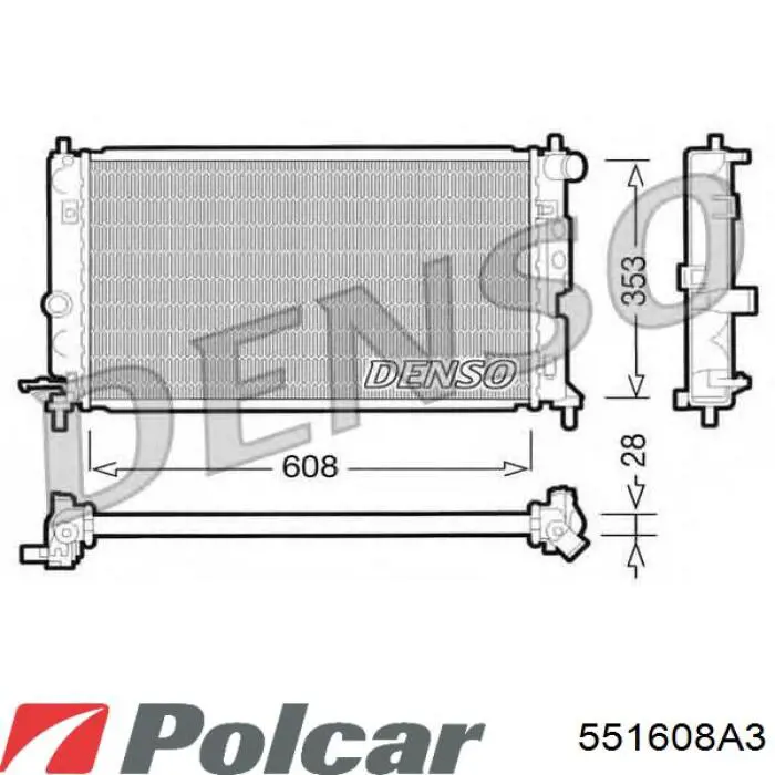 Радіатор 551608A3 Polcar
