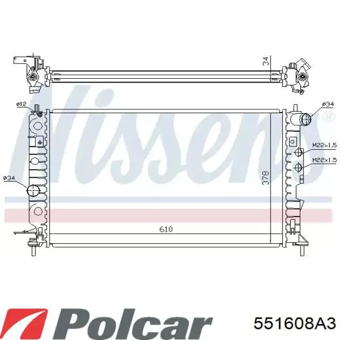 551608A3 Polcar Радіатор охолодження двигуна