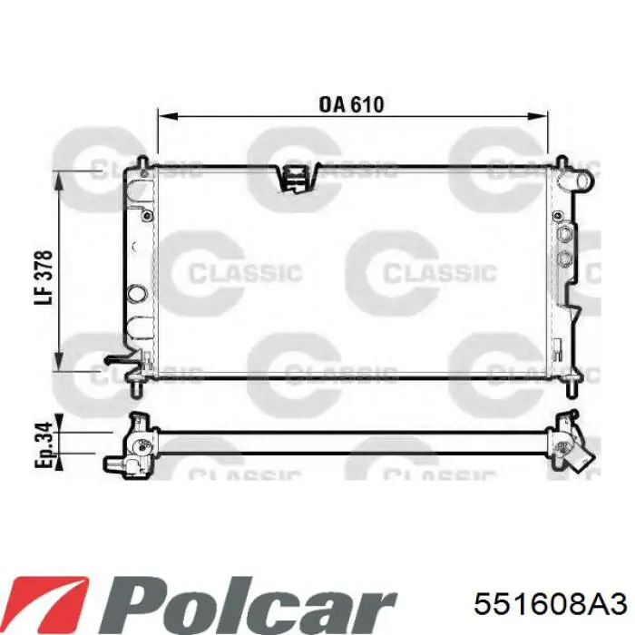 551608A3 Polcar Радіатор охолодження двигуна
