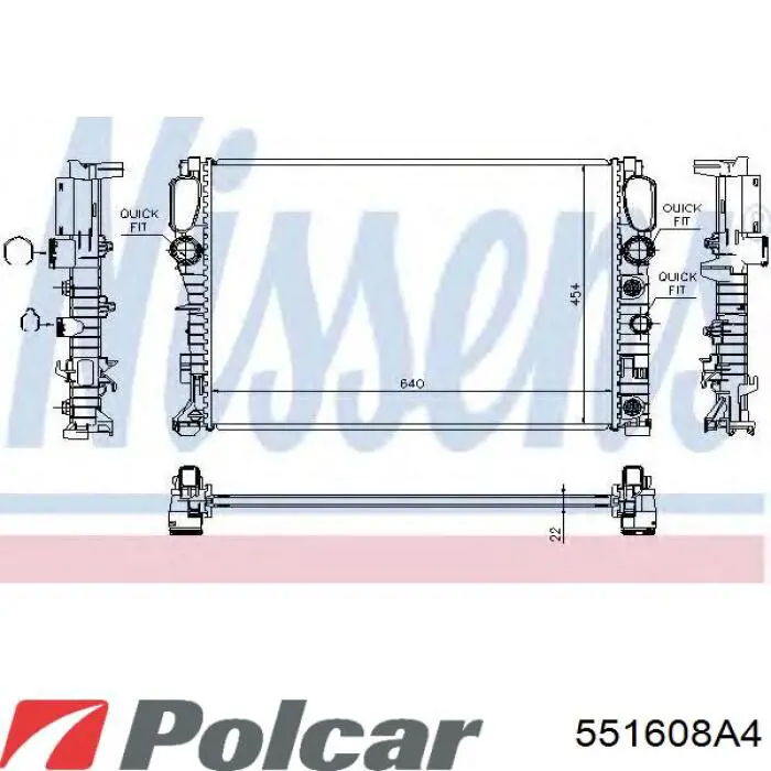 Радіатор охолодження Polcar 5516084