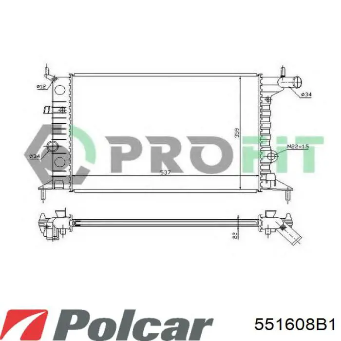 551608B1 Polcar радіатор охолодження двигуна