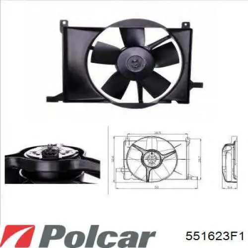 Вентилятор/крильчатка радіатора охолодження Polcar 551623F1 ціна, від 13.88 USD