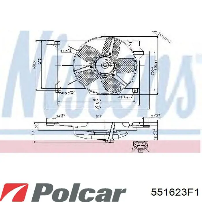 Купити 551623F1 Polcar Вентилятор/крильчатка радіатора охолодження
