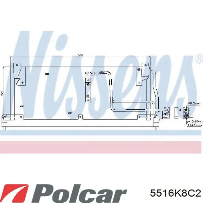 Конденсатор кондиціонера Polcar 5516K8C2 ціна, від 55.06 USD