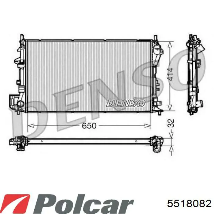 5518082 Polcar радіатор охолодження двигуна