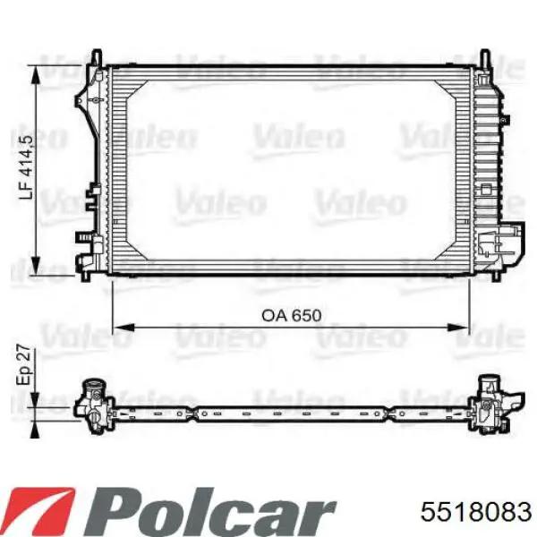5518083 Polcar радіатор охолодження двигуна