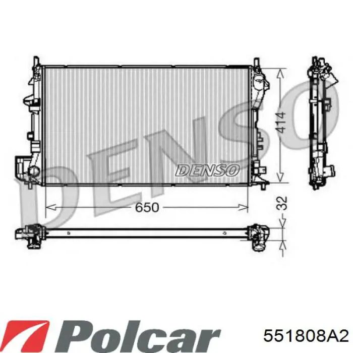 Купити 551808A2 Polcar Радіатор двигуна