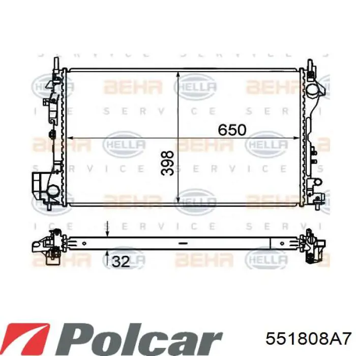Купити 5518087 Polcar Радіатор двигуна
