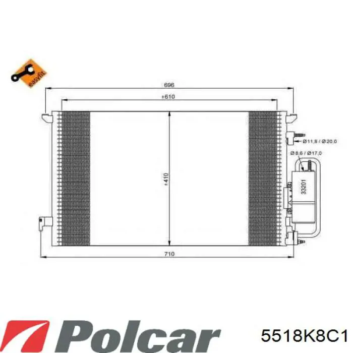 5518K8C1 Polcar радіатор кондиціонера