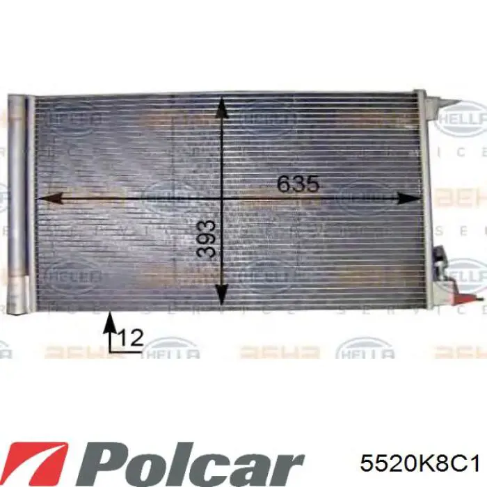 Купити 5520K8C1 Polcar Радіатор системи охолодження кондиціонера